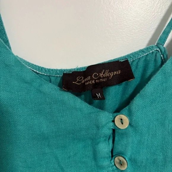 Luna Allegra Teal Sleeveless‎ Tiered Line Blend Maxi Dress Women's Size Medium - Picture 4 of 8